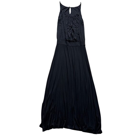 Black Sleeveless Maxi Dress With Keyhole Back Detail - Large Size - Picture 1 of 7